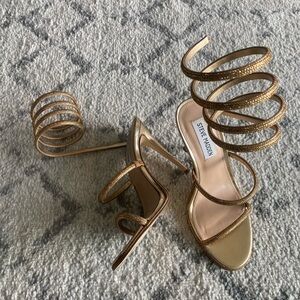 Steve Madden Gold Spiral Strap Heels